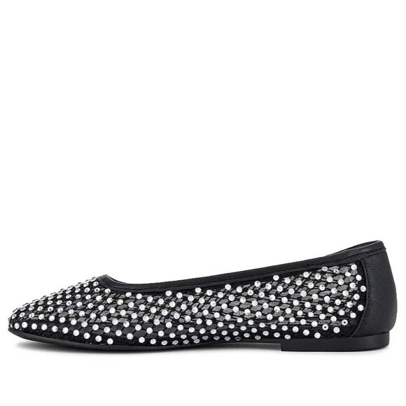 Steve Madden Womens Auden Ballet Flats in Black 8 with box Rhinestone Shoes - Picture 4 of 15